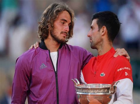 Novak djokovic (right) consoles stefanos tsitsipas. French Open: Tsitsipas feels Djokovic was a different ...