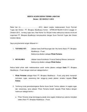 Berita acara serah terima jabatan. berita acara serah terima jabatan kepala sekolah.doc ...