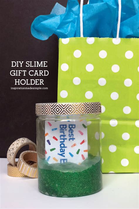 Need quarantine birthday ideas while social distancing during the coronavirus pandemic? DIY Slime Gift Card Holder - Inspiration Made Simple