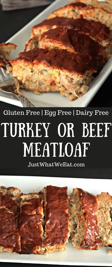 Dry onion soup mix and ketchup flavor the loaf. Turkey or Beef Meatloaf - Gluten Free, Dairy Free, & Egg ...
