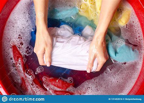 The clothes shouldn't contain any designs, labels, or patterns. Women Washing Color Clothes In Basin Enemale Powdered ...