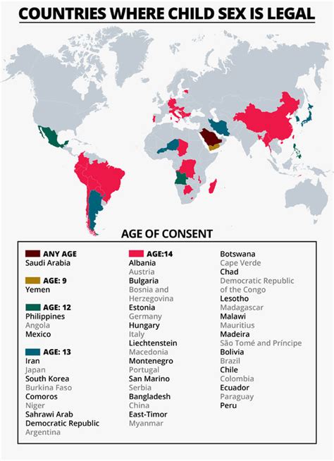 Definition of age of consent in accordance with the work a dictionary of law, this is a. Countries where child sex legal includes shocking number ...