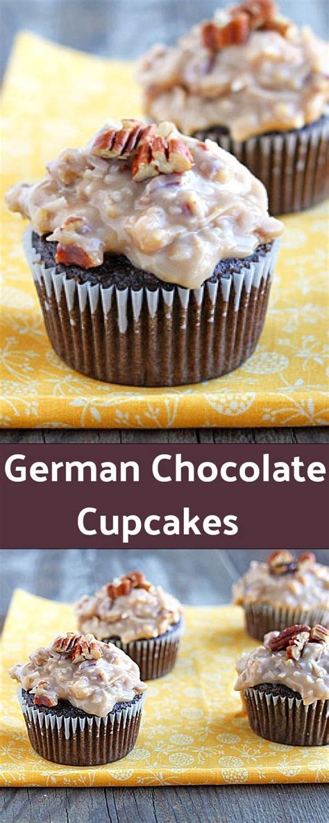 In small saucepan, melt chocolate with water over low heat; German chocolate cupcakes with creamy coconut frosting ...