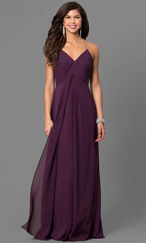 They might wear some deep purple bridesmaid dresses instead of the usual costumes like white or dusky pink bridesmaid. Empire-Waist Long Formal Dress in Eggplant Purple