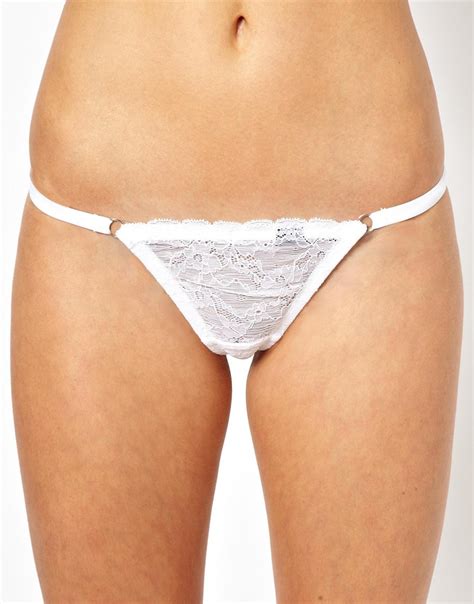 462.14k 82% schoolgirl teases in her uniform and panties 8:37 hd. Lyst - Asos Lace T Back String Thong in White