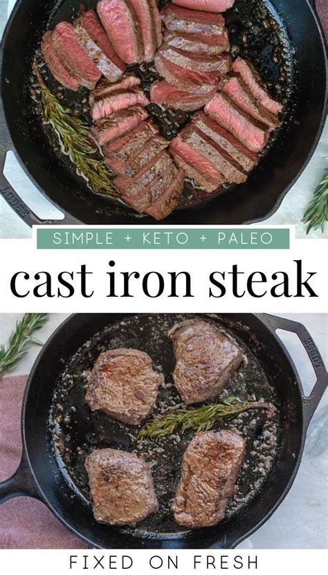 The surface of the steak should be a rich, brown. Easy Cast Iron Steak | Recipe | Sirloin steak recipes, How ...