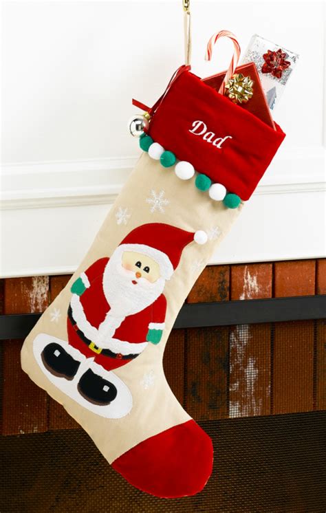 Christmas stocking personalized knitted red ivory green. Santa Claus Personalized Christmas Stocking - Red Velvet ...