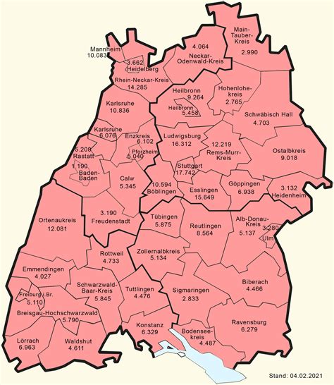Karte zeigt risikogebiete in deutschland. Corona-Übersichtskarte Karte Baden-Württemberg (Stand: 9 ...