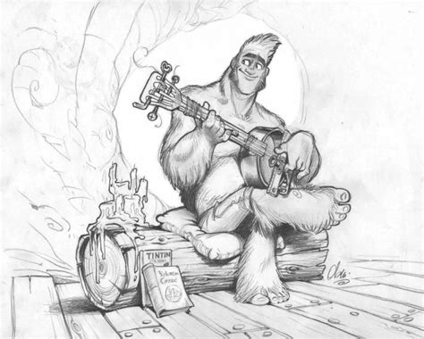 Stoke your child's imagination with fun myths and stories about sasquatch sightings as she has a blast adding color to this furry giant. Bigfoot - Pencil research - The Son of Bigfoot - Charcter ...