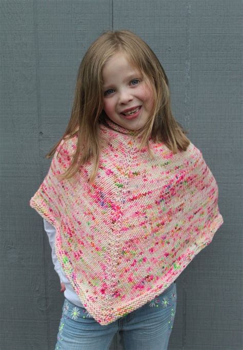 This poncho fits a 12 to an 18 month old. Knitted Ponchos for Kids | Kids poncho pattern, Crochet ...