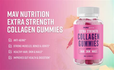 Collagen supplements are a great way to boost protein intake while promoting skin, hair, and nail health. MAV Nutrition Collagen Hair Vitamins Gummy With Vitamin C ...