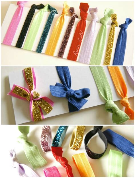I cut a larger band for the top and added a cardstock tag to complete the gift. DIY elastic hair ties. | Hair ties diy, Diy hairstyles