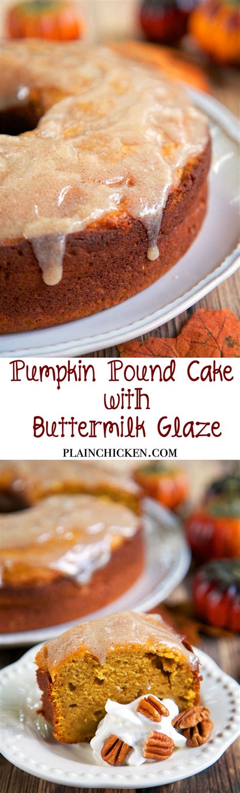 Christmas bundt cake is a delicious vanilla pound cake tinted with red and green swirls with a marshmallow fluff icing. Pumpkin Pound Cake with Buttermilk Glaze - The perfect Fall dessert. I took this to a holiday ...