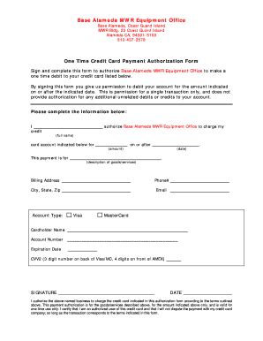 Maybe you would like to learn more about one of these? Fillable Online uscg One Time Credit Card Payment Authorization Form - U.S. Coast Guard - uscg ...