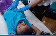 massage physiotherapist abdomen patient giving girl clinic innocence child