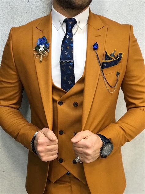 Charles tyrwhitt blue super 100s wool 2 button slim fit suit, size 44l w38. Olympia Mustard Slim Fit Suit in 2020 | Fashion suits for ...