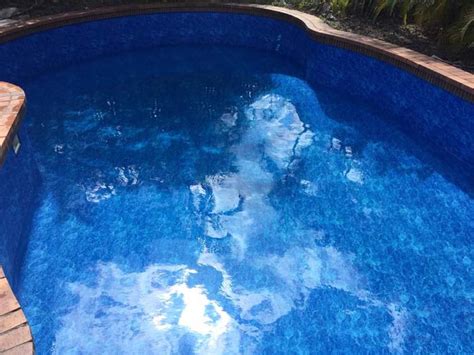 Plain blue 48/52 overlap liners. Aqualux Swimming Pools Image Gallery