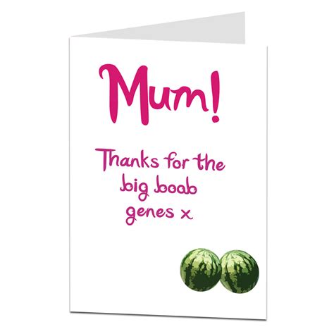 The poetry cards come with great illustrations. Funny Mother's Day Card - Thanks For The Big Boob Genes - LimaLima Trade