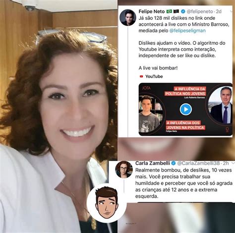 · view on twitter · analyse. Felipe Neto briga com deputada bolsonarista Carla Zambelli ...