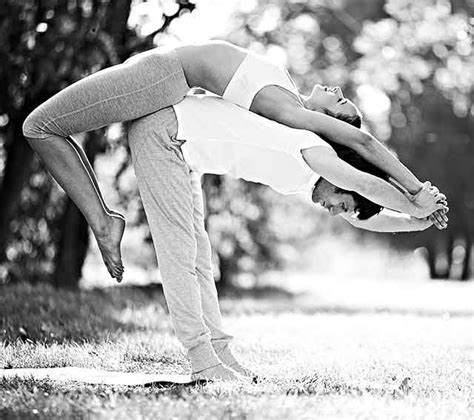 Begin this pose by standing next to each other, looking in the advanced partner yoga poses. Five Beginning Couples Yoga Poses | Couples yoga, Couples ...
