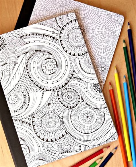 Includes coloring pages for adults. DIY Extreme Coloring Notebooks - Happy-Go-Lucky