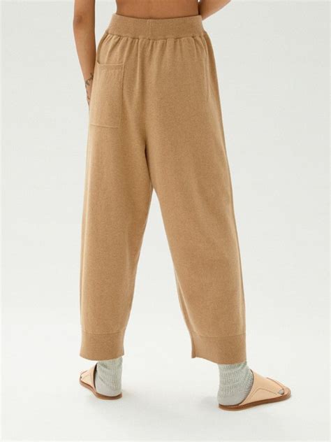 Cashmere also gets points for color; Monica Cordera Cashmere Knit Pants - Camel | Garmentory