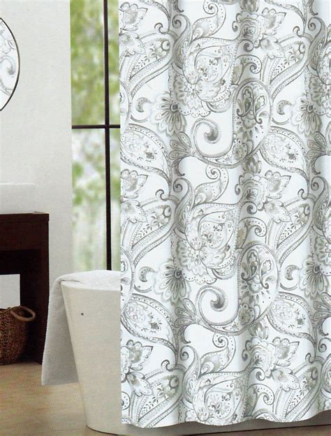 Either way, opt for modern curtains a few inches longer than the distance. Amazon.com - Cynthia Rowley Fabric Shower Curtain Gray ...
