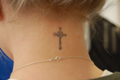 101 cross tattoo designs for men outsons. 3 Small Corss Tattoos On Neck For Women Inspiration