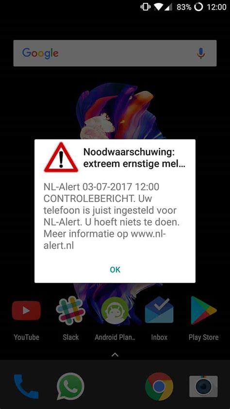 The system is tested twice per year. Geen NL Alert ontvangen? Dit moet je controleren op je toestel