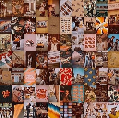 70PCS Vintage Wall Collage kit Aesthetic Pictures 4x6 Warm | Etsy