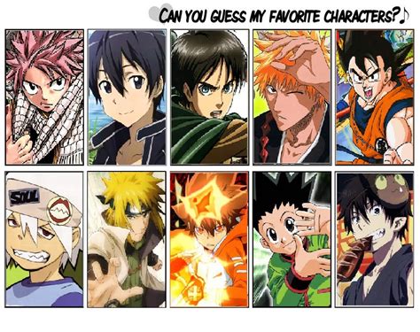 Also a bit of inspiration from characters generally from games and anime's. My Favourite Anime Character Meme List Remake by ...