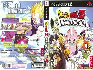 Infinite world, (ドラゴンボールzインフィニットワールド, doragon bōru zetto infinitto wārudo) is a video game based on the anime and manga series dragon ball z and was developed by dimps and published in north america by atari for the playstation 2 and europe and japan by namco. DragonBall Z - Infinite World (Europe) (En,Fr,De,Es,It) ISO