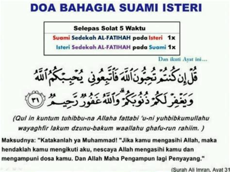 Dibaca agar rumah tangga dan keluarga bahagia. Maskulin World: Doa Bahagia Suami Isteri