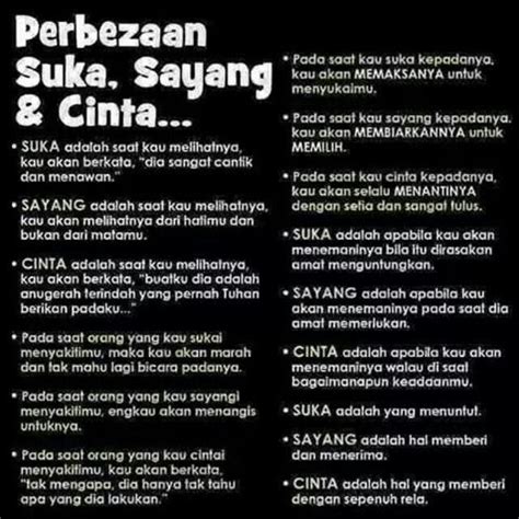 Jom kenali apa sebenarnya maksud setiap perasaan tersebut… cinta memang mengharapkan dia menjadi milik kita. Yong on Twitter: "Ada beza antara Suka, Sayang dan Cinta ...