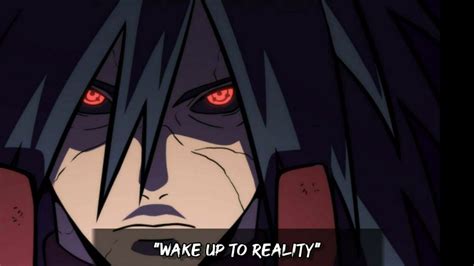 Er war die reinkarnation von indra ootsutsuki und schaffte es mit den zellen des shodai hokage kurz vor. Madara Uchiha Zitat Sieh Der Realität Ins Auge : Breakdown ...