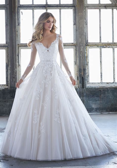 ❤️️ see more trends & collections ⤵ weddingdressesguide.com. Mori Lee 8225 Katherine Long Sleeve A-line Wedding Dress ...