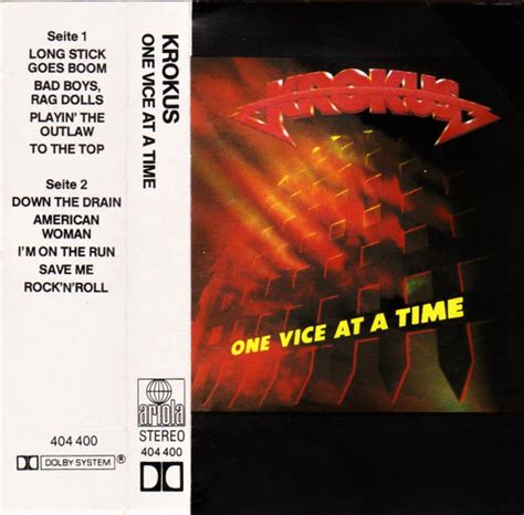 Krokus - One Vice At A Time (1982, Cassette) | Discogs