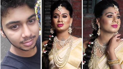 Crossdresser saree and navel 1 год. Amazing MtF Makeup Tutorial | South Indian Bridal Makeup ...