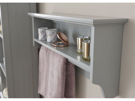 The pera is a truly elegant towel rail whose classic style is underpinned by beautiful workmanship and careful attention to details. Contemporary Colonial Towel Rail With Shelf Grey Bathroom Unit