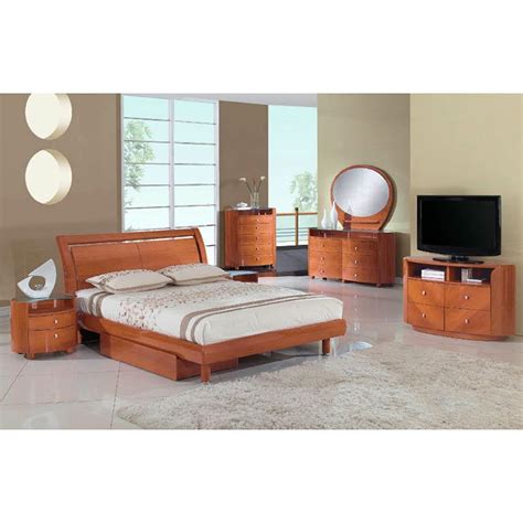 Cherry and blue recolor of my dawn\'s bedroom set. Emily Cherry Platform Bedroom Set Global Furniture ...