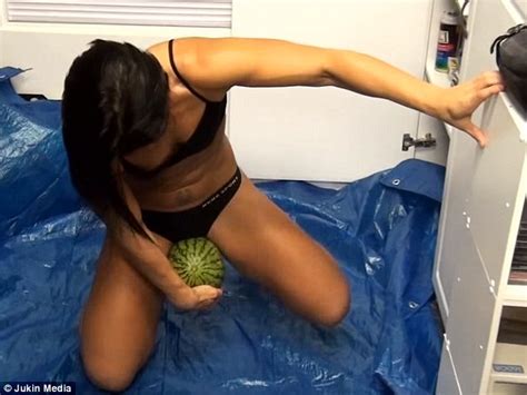 Crushing a watermelon between legs. Watch a woman crush THREE watermelons between her muscular ...