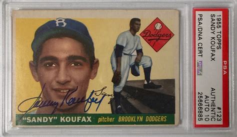 Vintage card collectors have been buying high grade sandy koufax baseball cards at record numbers. Lot Detail - 1955 Topps Sandy Koufax Signed Rookie Baseball Card - PSA Gem Mint 10 Autograph Grade