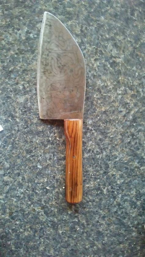 Almazan kitchen complaining that all other knives other than their $400 imported versions are fake is the reason some think that almazan knives (spain) is a knockoff. Homemade almazan knife mustard etching