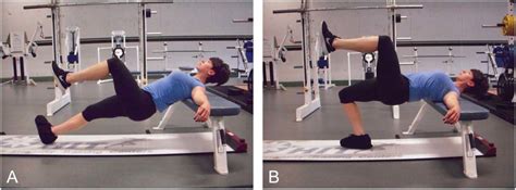 The most overly used, under trained muscles in the body. (A) Slide board single-leg glute bridge with hamstring ...