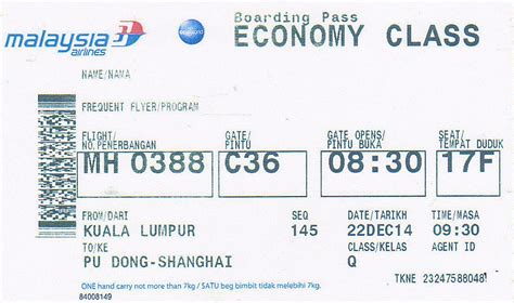 A picture of a malaysia airlines boarding pass or a pdf and your email address where you would like us to send it once converted into a malaysia airlines passbook file. The traveler's drawer: MALAYSIA AIRLINES. Boarding Pass ...