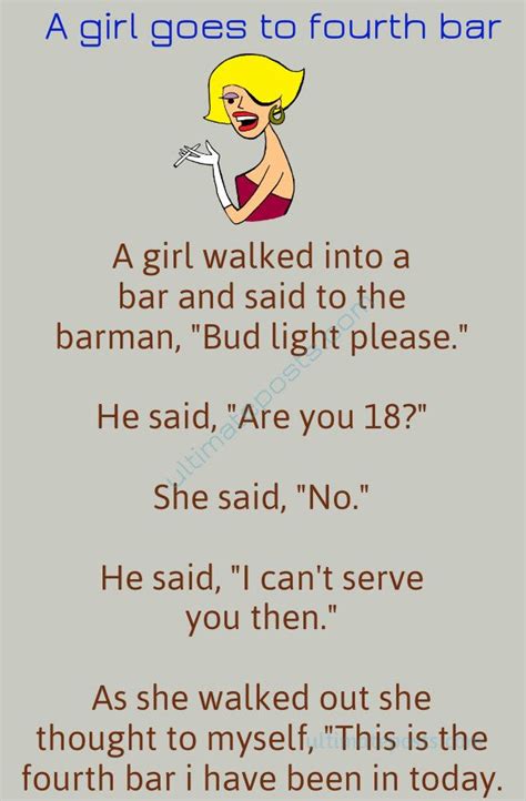 I love funny short jokes, everyone does. Girl in Fourth bar | | Funny marriage jokes, Relationship ...
