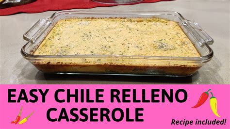 Butter 3 eggs ½ lb. Easy Chile Relleno Casserole - YouTube