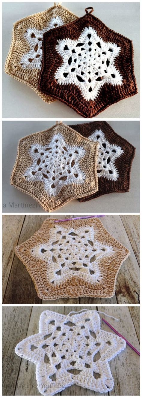 Half a pot of yarn chinese singer: Crochet Snowflake Pot Holder - Yarn & Hooks