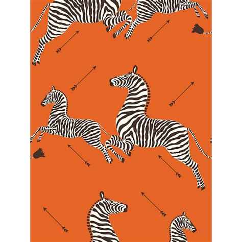 Scalamandre denim zebra safari self. Scalamandre Zebras, Orange Wallpaper | Chairish