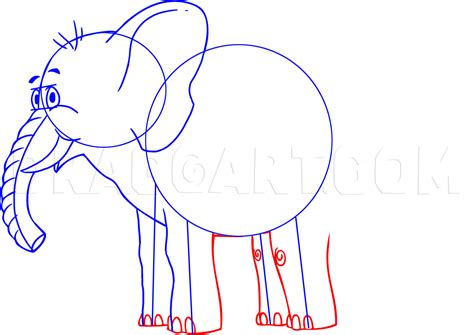 You'll use simple shapes and lines to create. How To Draw A Cartoon Elephant, Step by Step, Drawing ...